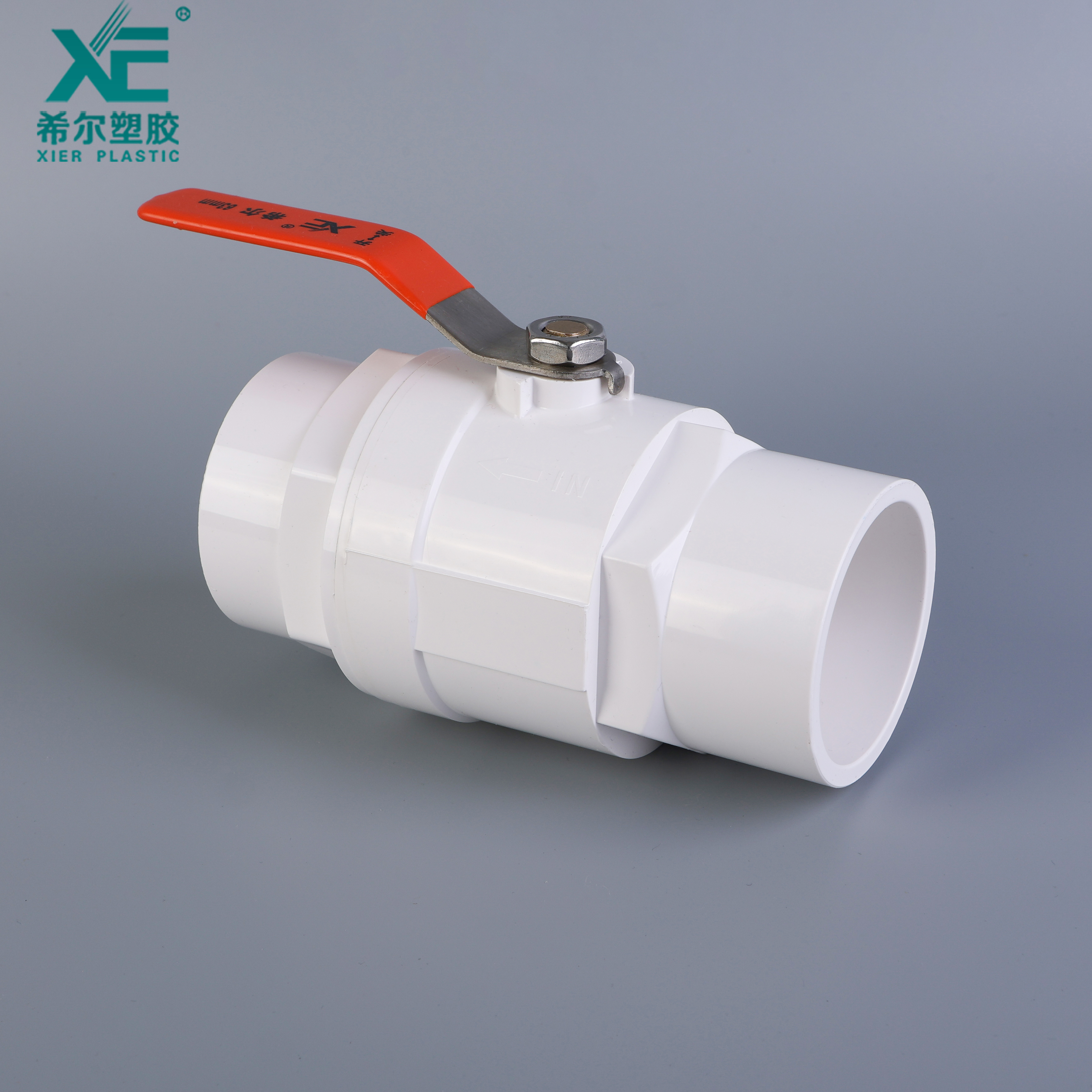 Hot-rated Item PVC 2PCS BALL VALVE WITH SS HANDLE