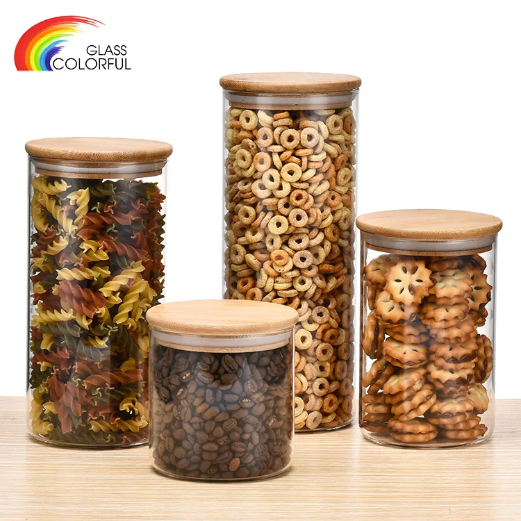 Glass Storage Jar With Bamboo Lid