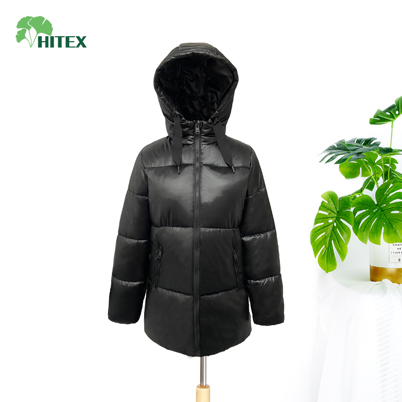 Hitex Girl's Puffer Padded Jacket Shining Parka With Hood