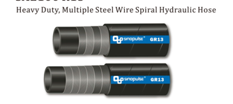 Heavy duty, multiple wire spiral hydraulic hose