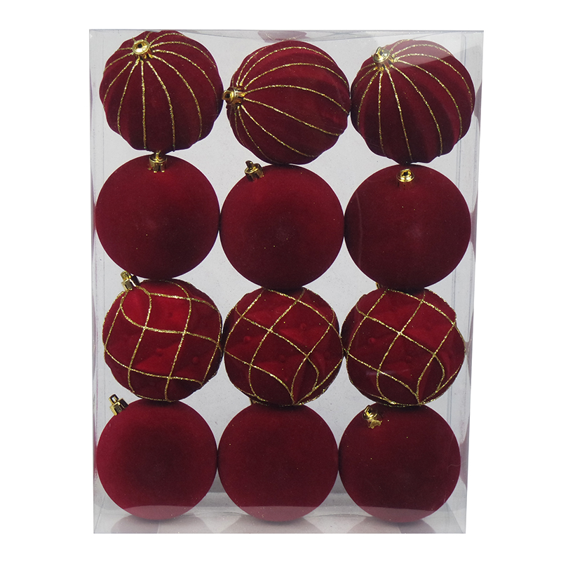 12CT Christmas Tree Ornaments 8CM Plastic Christmas Ball