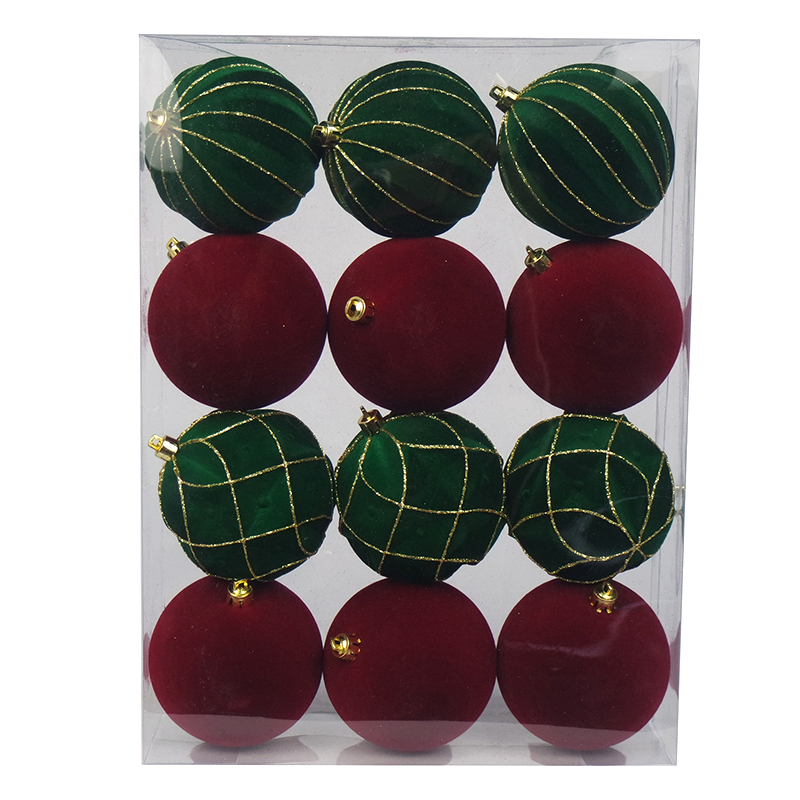 12CT Christmas Tree Ornaments 8CM Plastic Christmas Ball