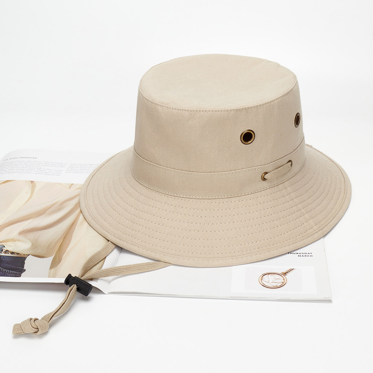 Outdoor fisherman's hat with large brim
