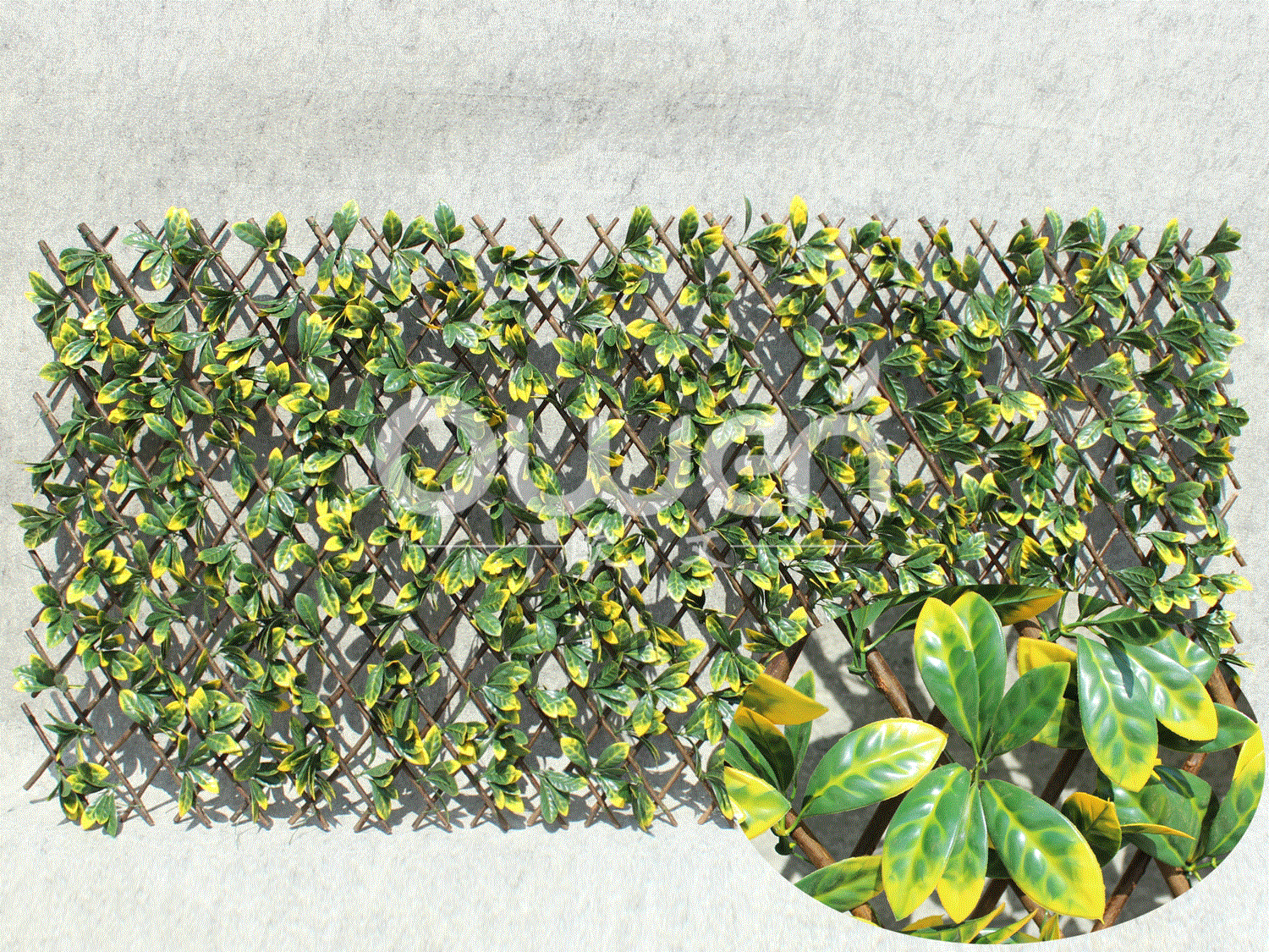 Willow trellis, artificial leaves