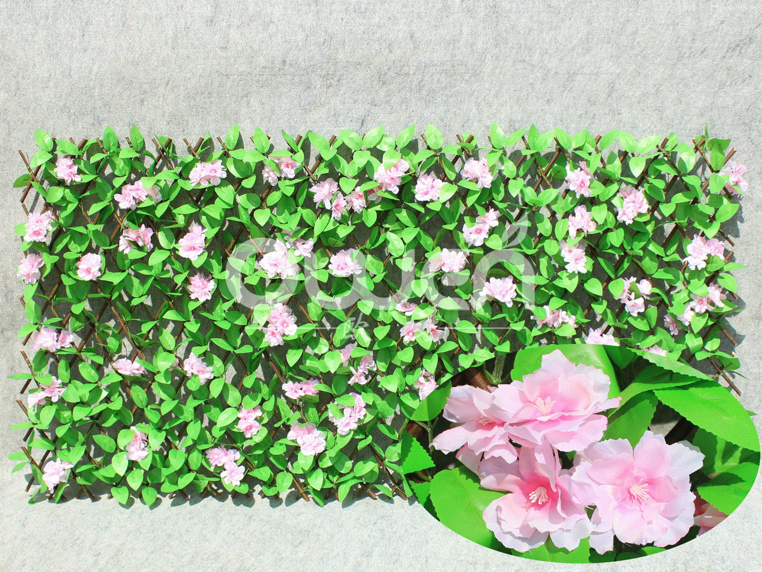 Willow trellis artificial leaves