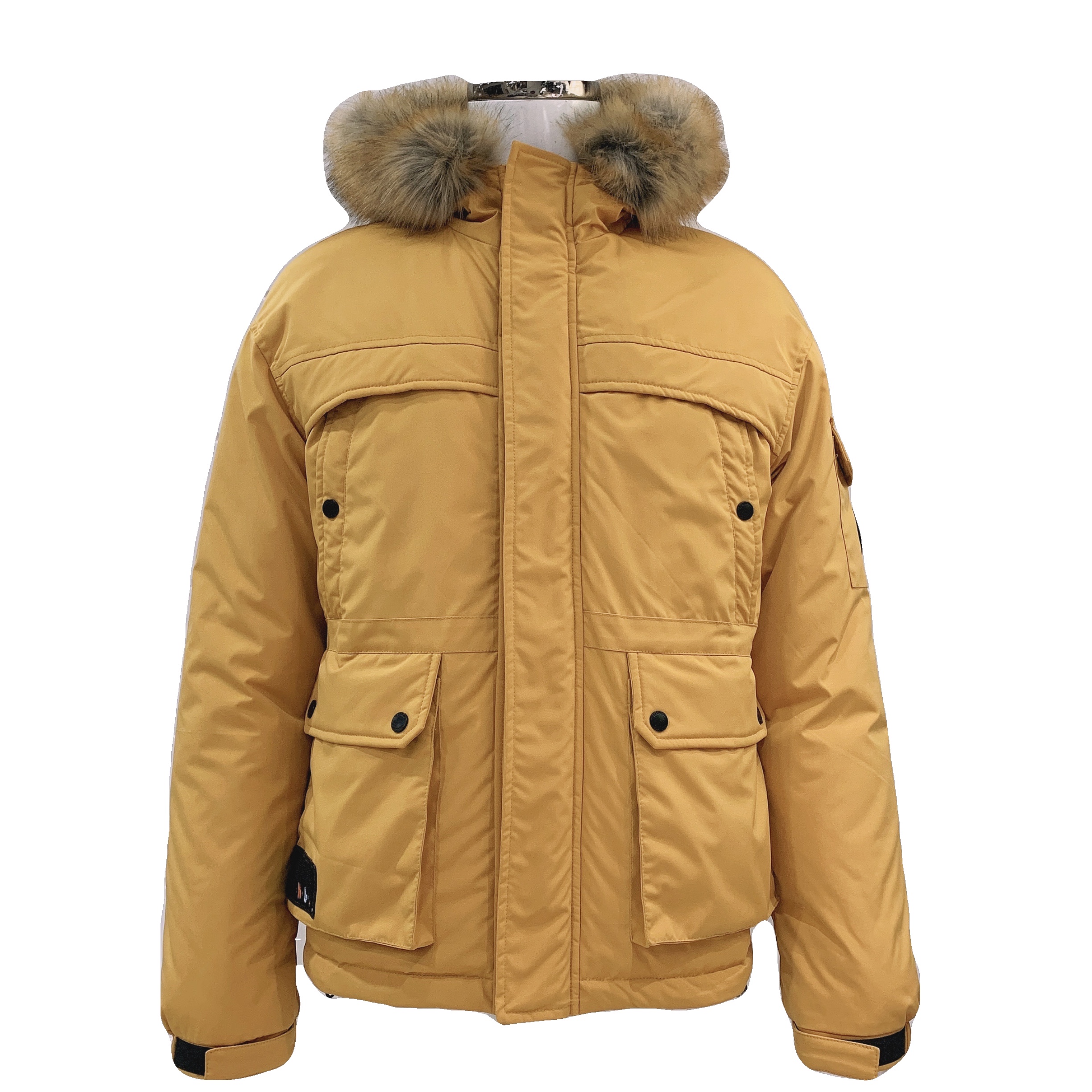 Men winter jacket with fur hooded
