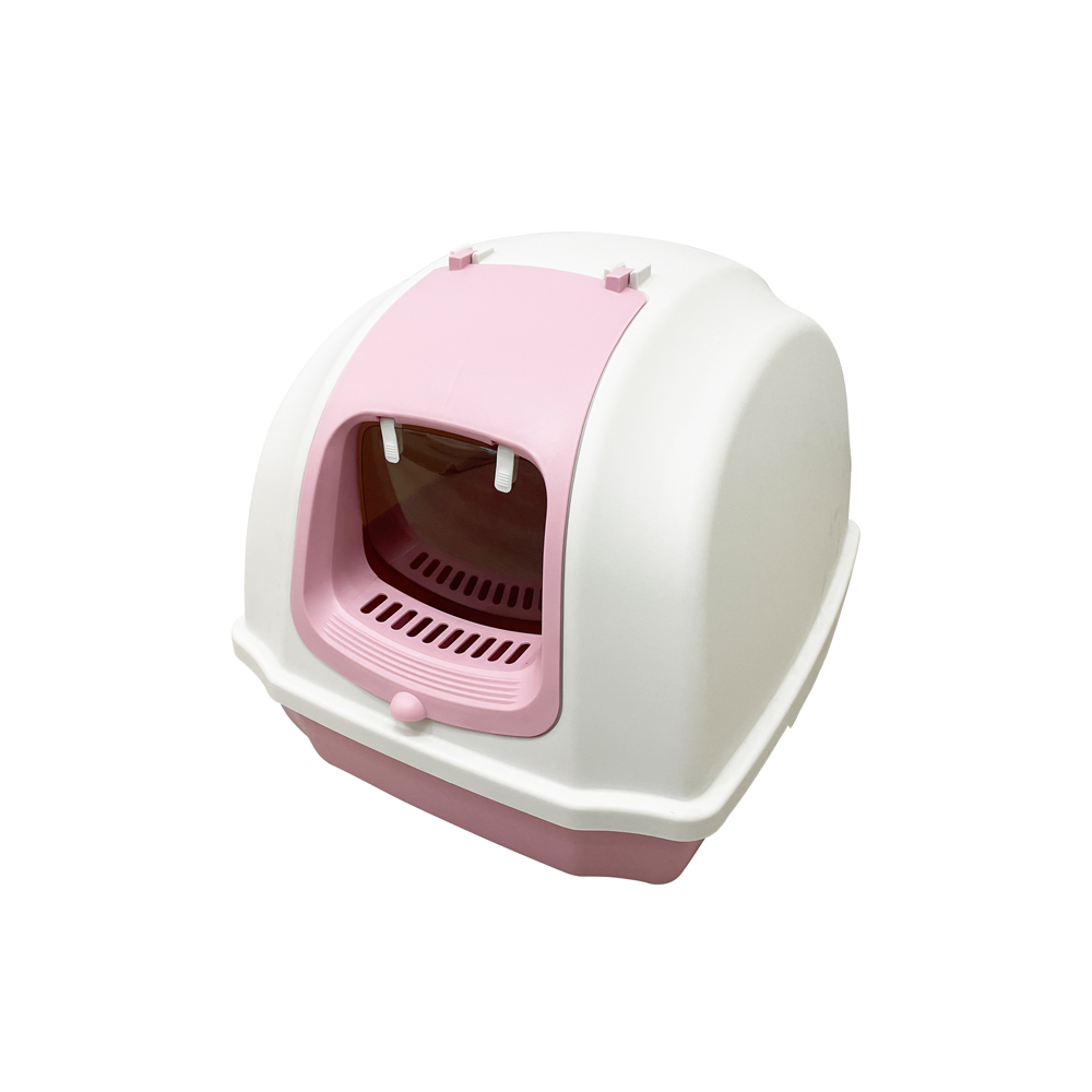 Emily Pets Fully Enclosed Easy Clean Transparent Window Cat Litter Box with Scoop
