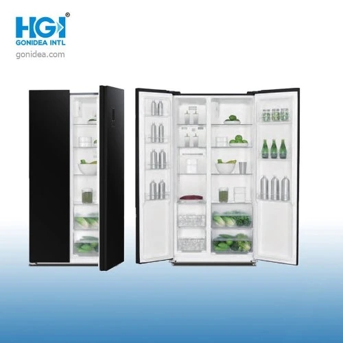 450L Home Glass Door Frost Free French Door Fridge Side by Side Hgf55-442g