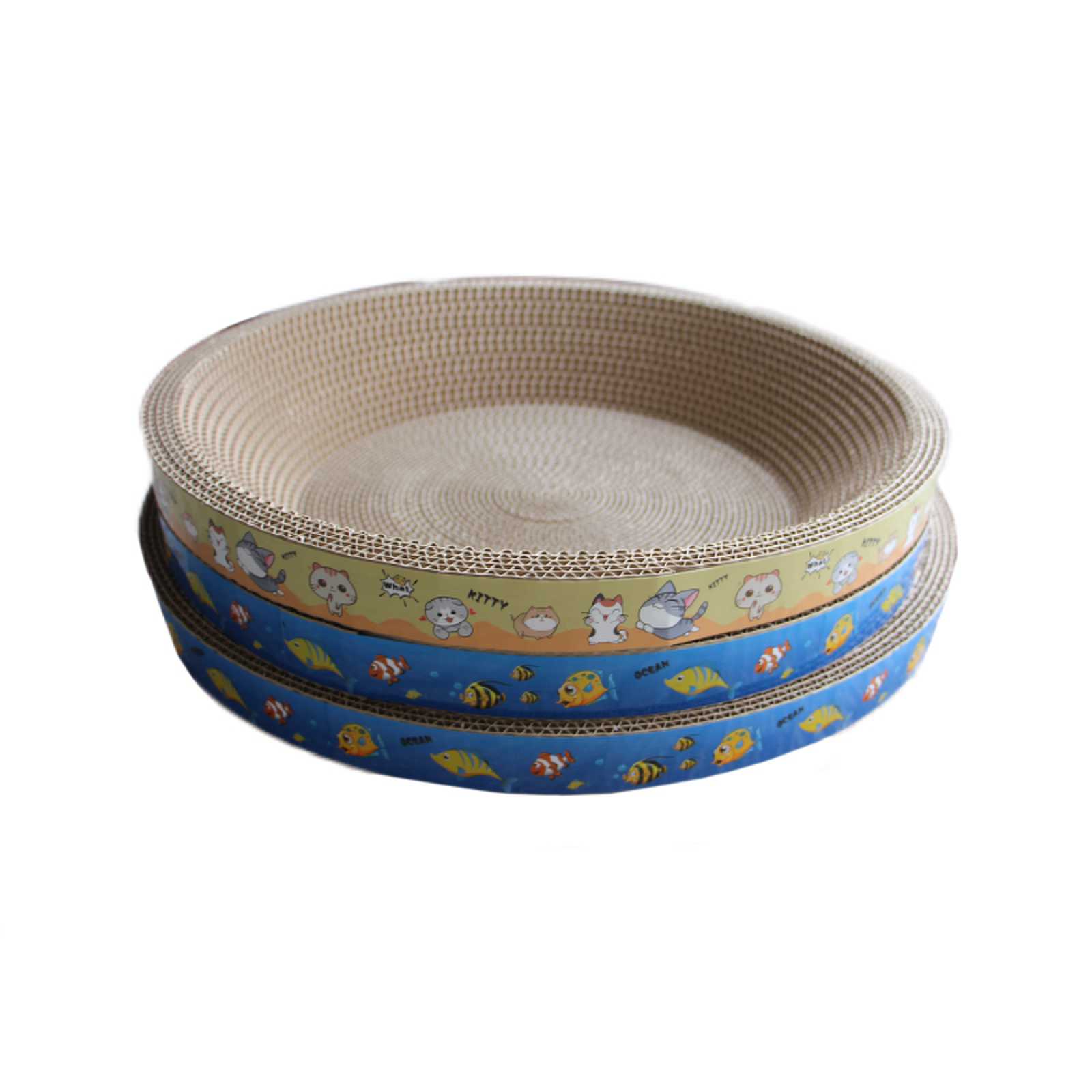 Round Cat Scratcher Cardboard Bed Scratching Box Scratch