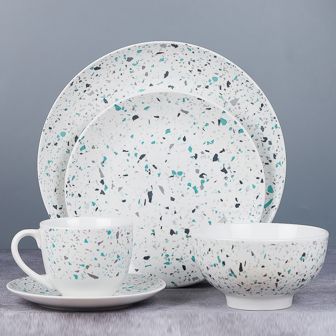 16 pcs marble ceramic dinnerware set
