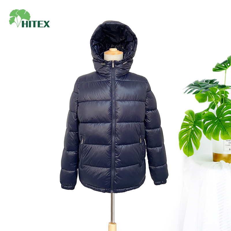 Man's woven reccled fake down jacket