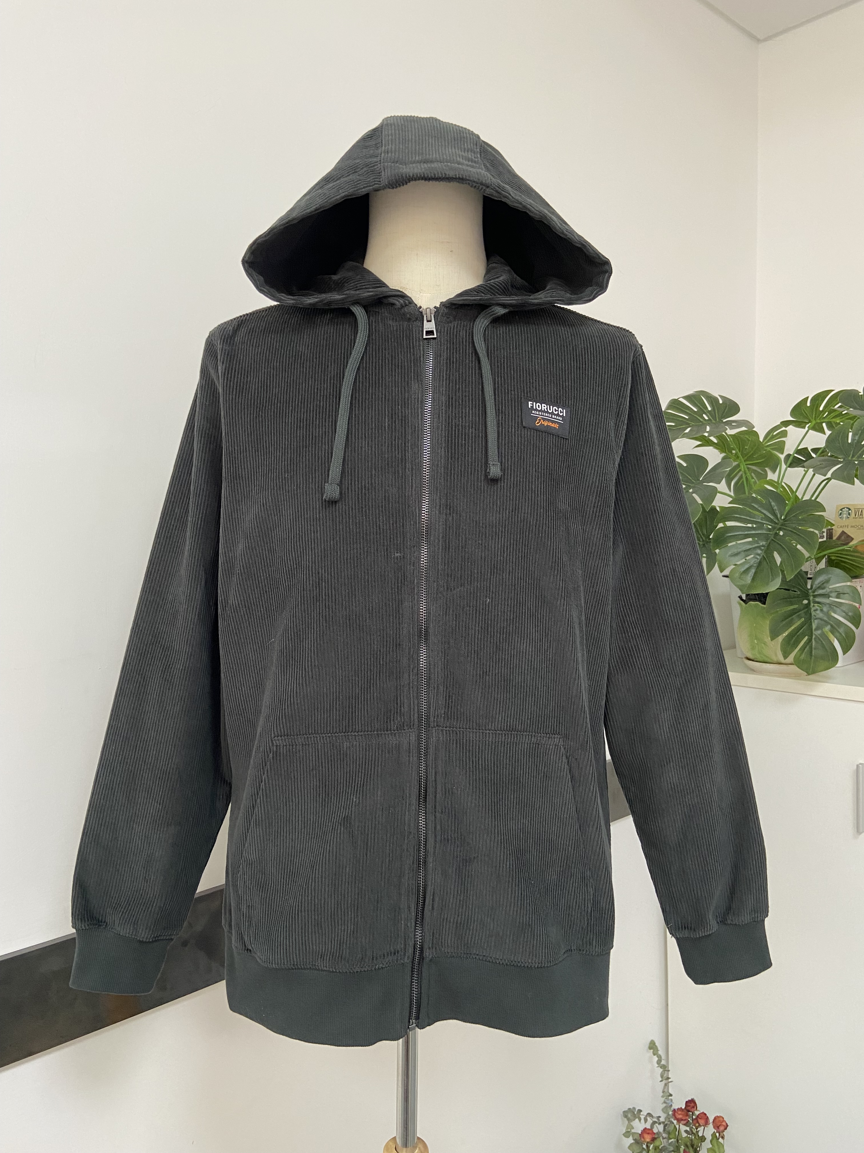 Man's Corduroy woven fake down padding jacket