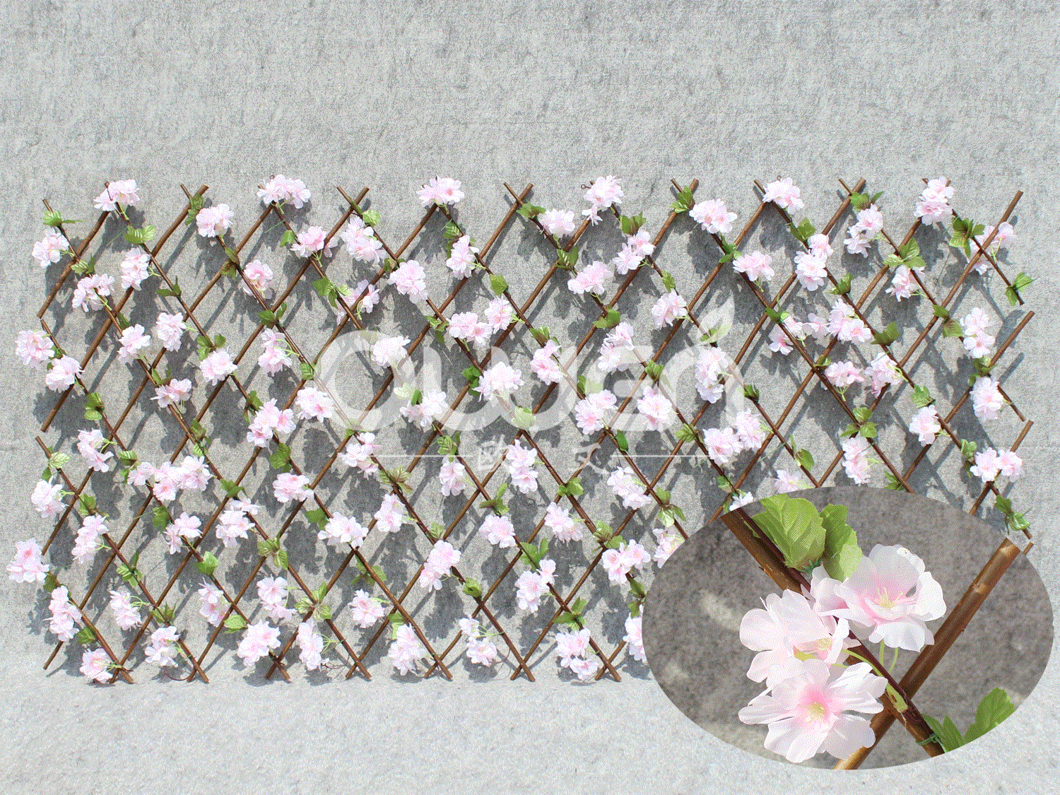 Willow trellis, artificial leaves
