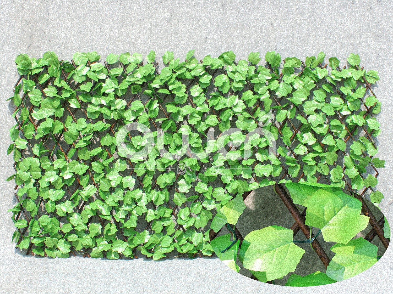 Willow trellis, artificial leaves