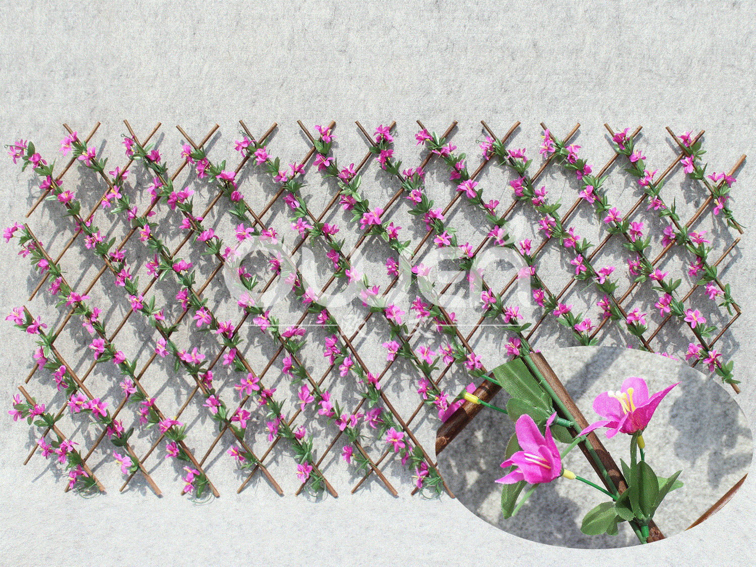 Willow trellis artificial leaves
