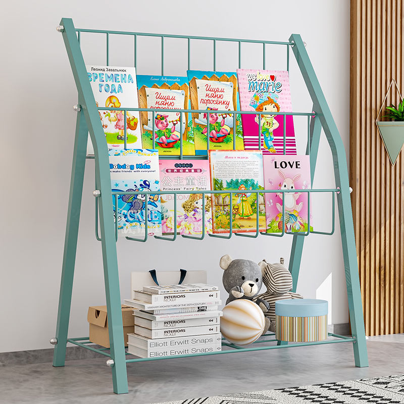 Bookcase ladder shelf simple install bookcases metal magazine rack bookshelf for kids bookcase
