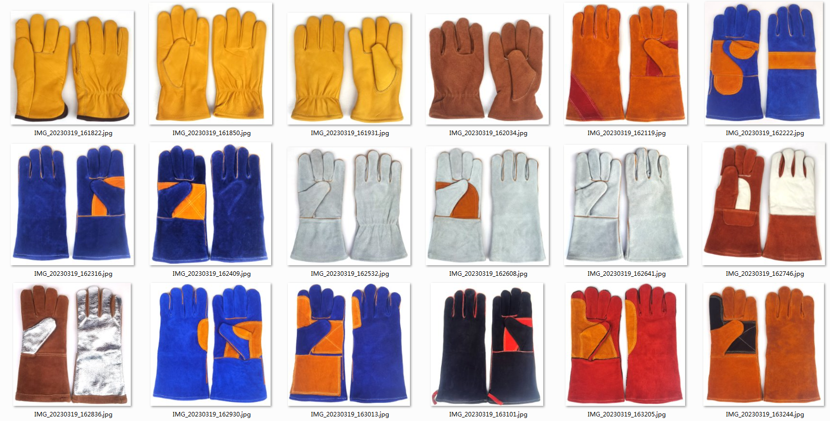 Long leather welding gloves