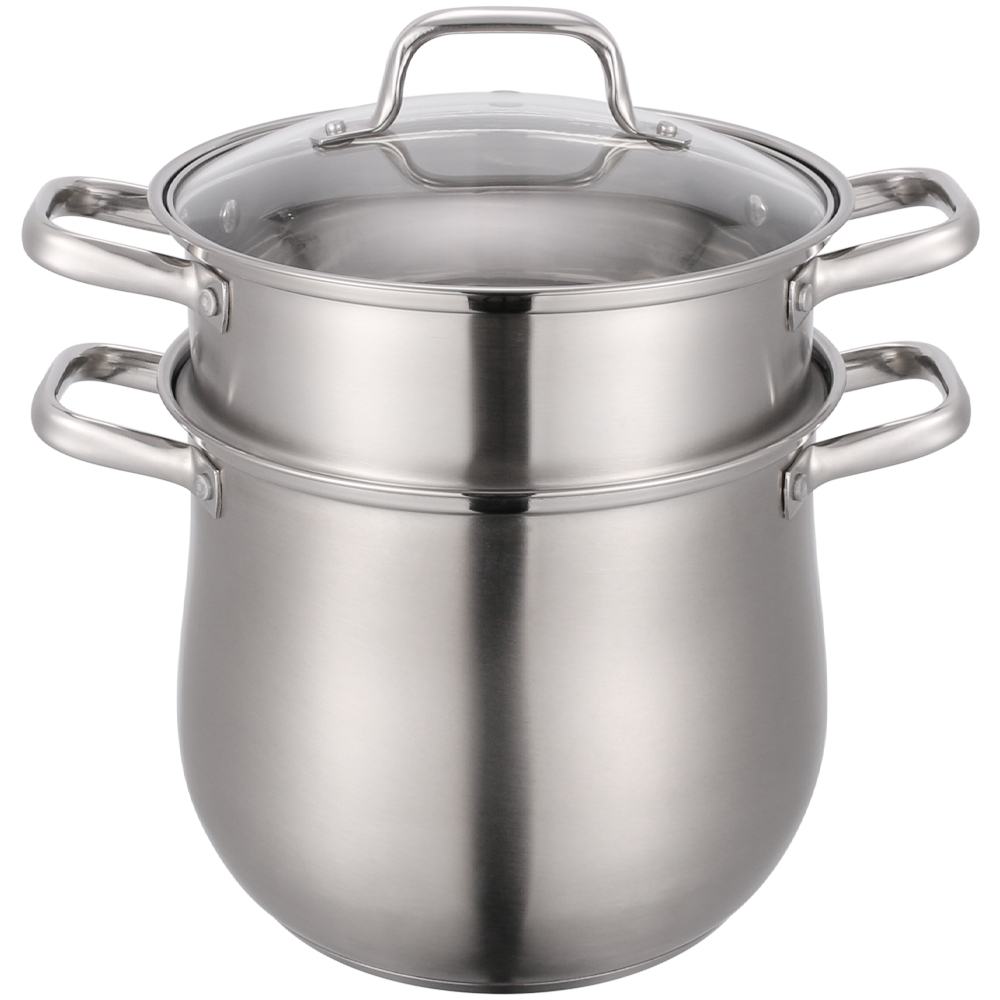 Stainless steel steamer pot double layer, Cooking pot couscous steam pot