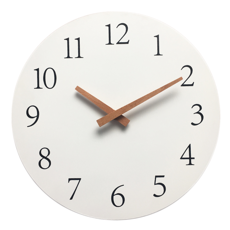 MDF wall clock with wooden hand