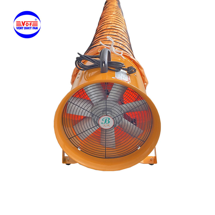 portable industrial ventilation fan with duct