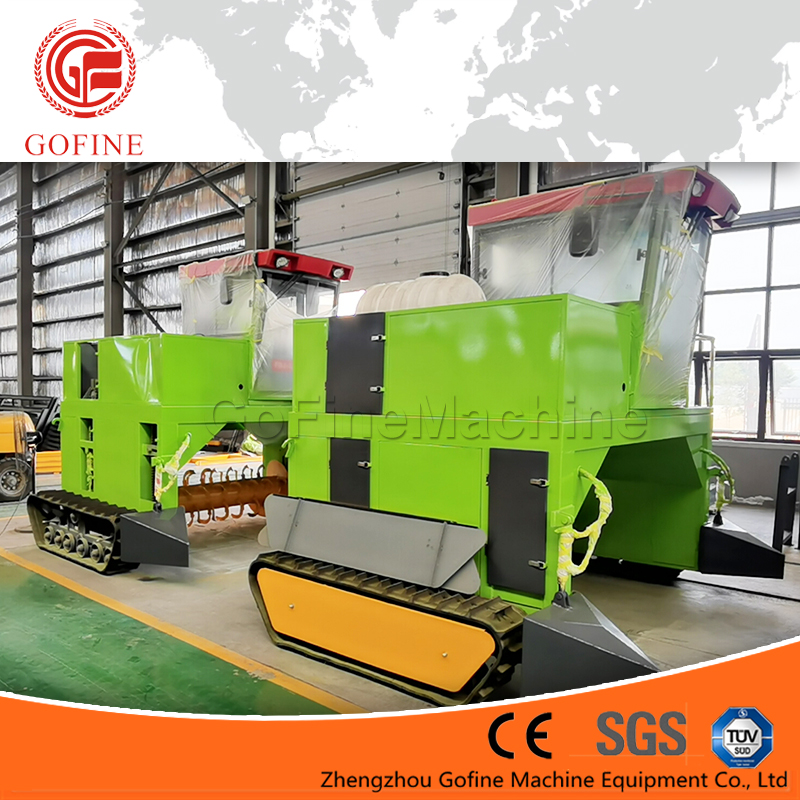 Gofine walking type crawler turner for cow manure chicken manure sludge mushroom residue