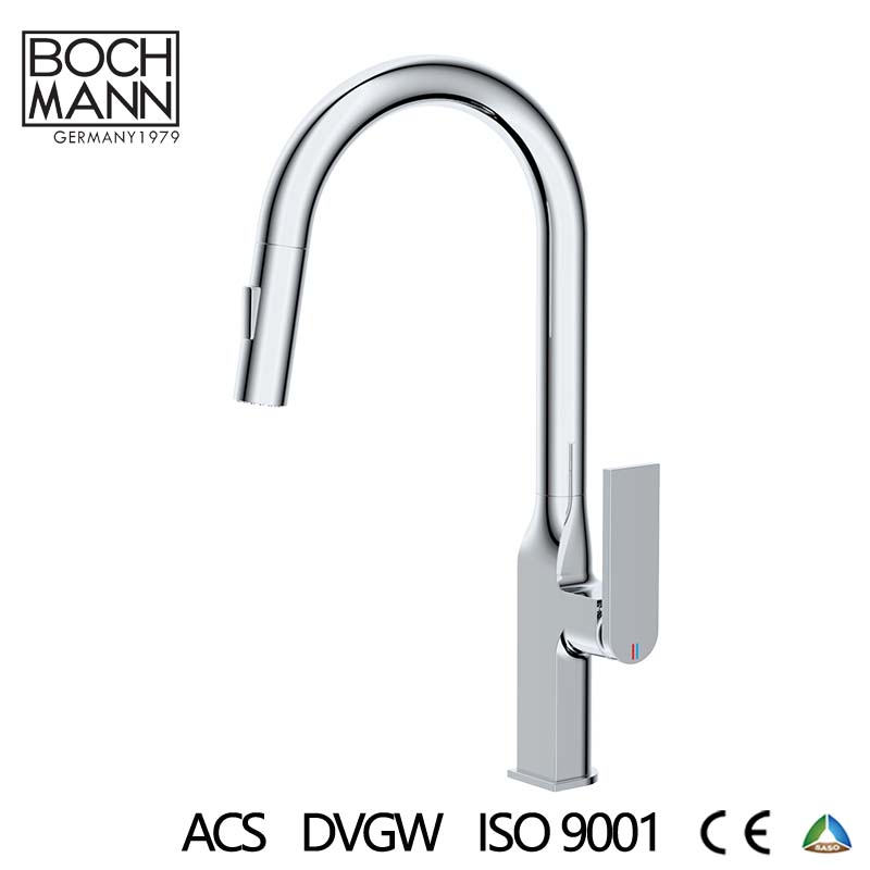 Economic Mordern brass material pull out kitchen mixer sink faucet