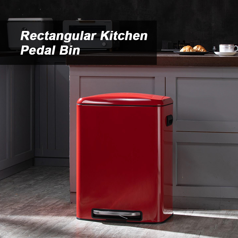 Custom foot pedal removable liner big stainless steel 50l 13 gallon kitchen trash can SW6975