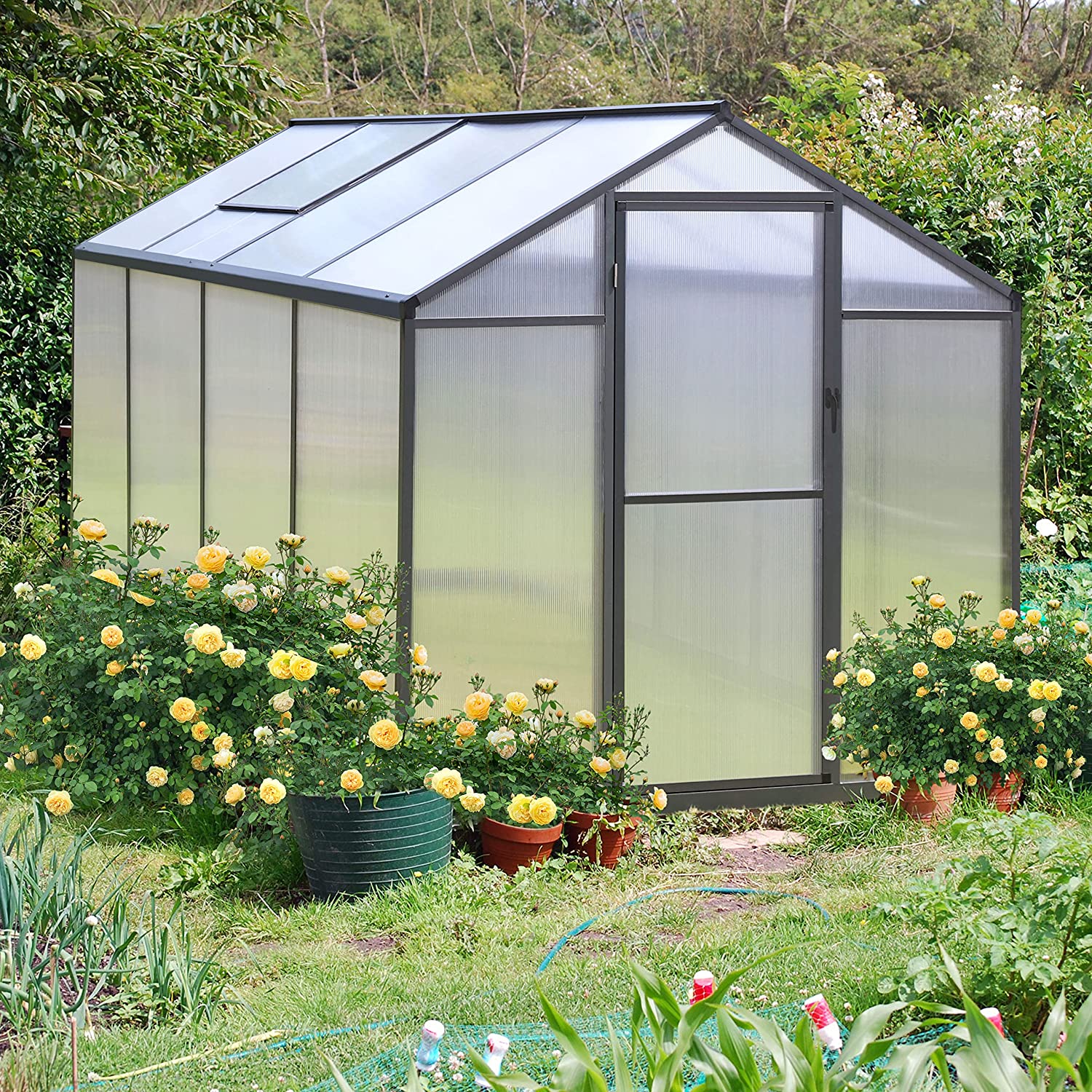 UV-resistant Aluminium and Polycarbonate Board Smart Greenhouse
