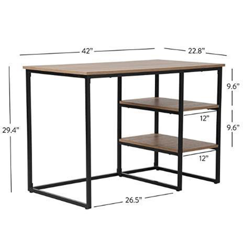 Brown Wood Table With Shelf