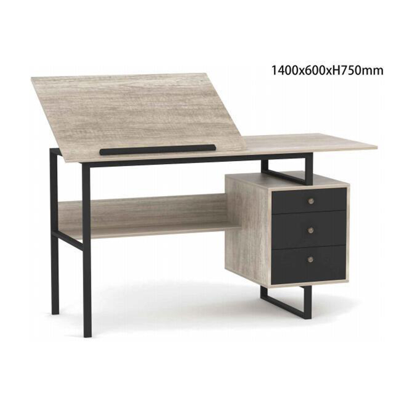 Brown Wood Desk With 3 Drawers
