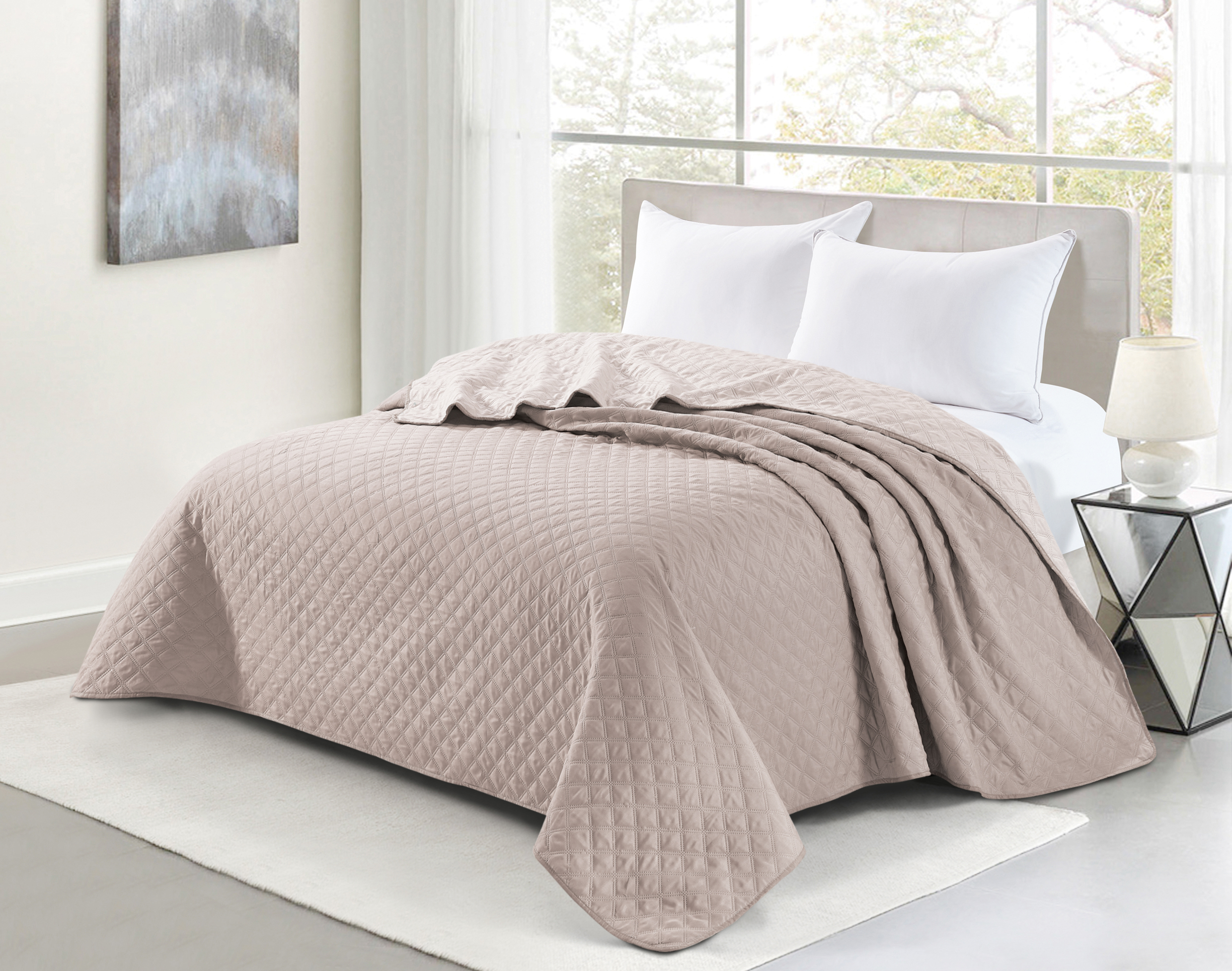 Microfiber ultrasonic bedspread set
