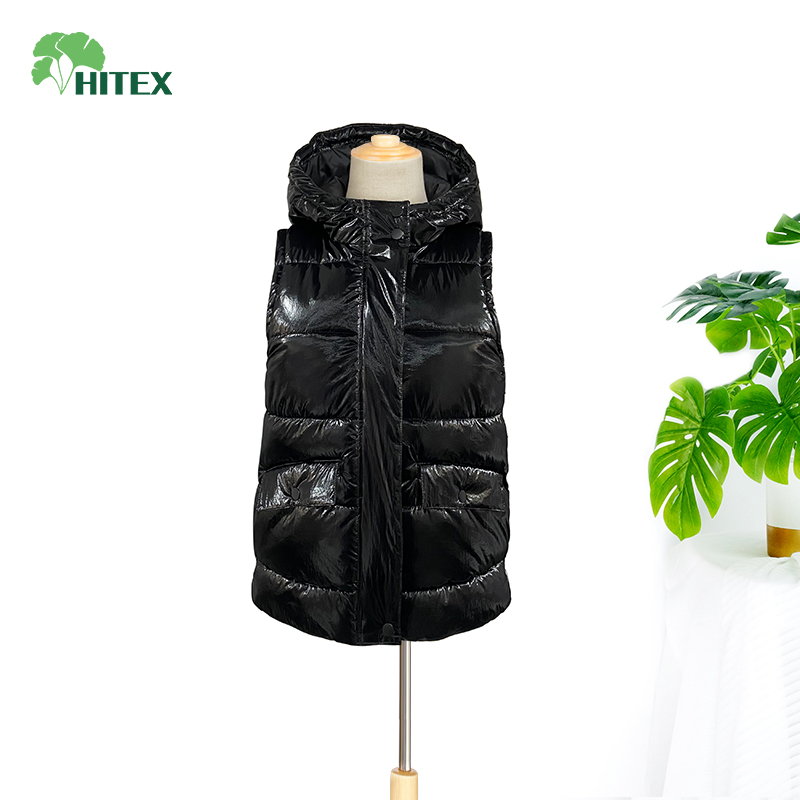 Girl's woven fake down padding vest