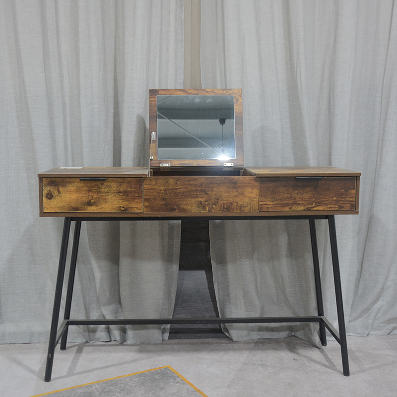 Mirror vanity with clamshell lid