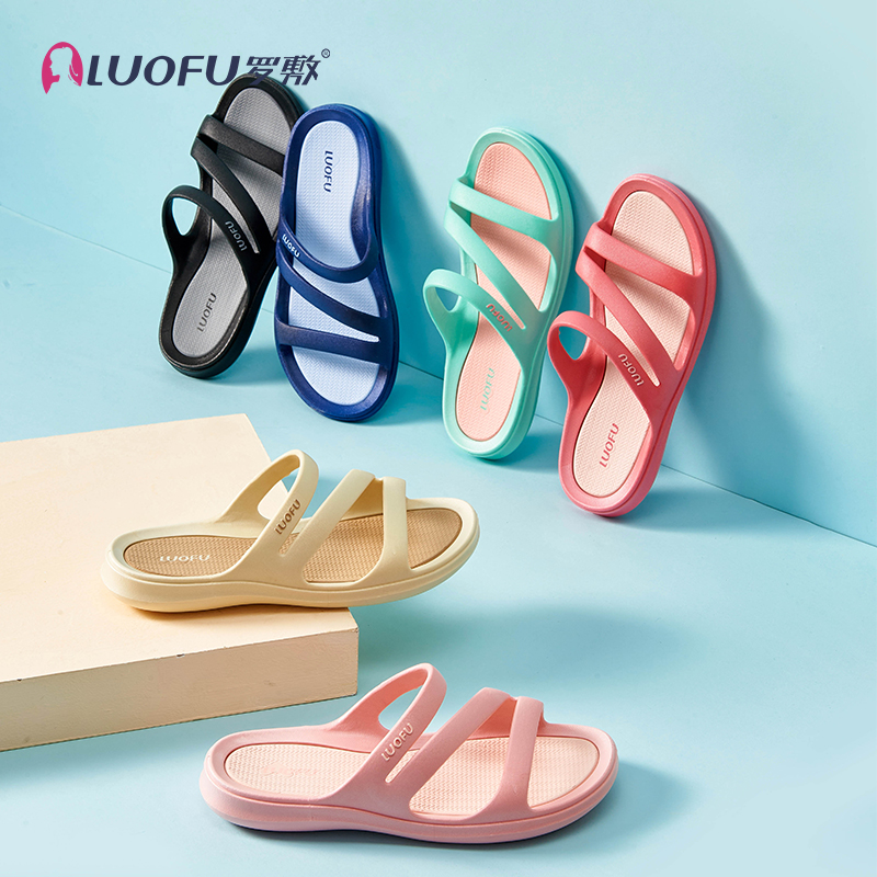 LUOFU PVC SANDAL LADY indoor OUTDOOR SLIDES SLIPPERS solid color SHOES