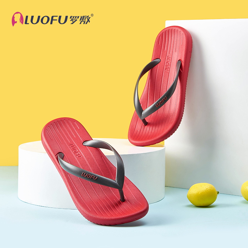 LUOFU women's flip flops Slippery Breathable Flat Bottom Summer Holiday Beach shoes