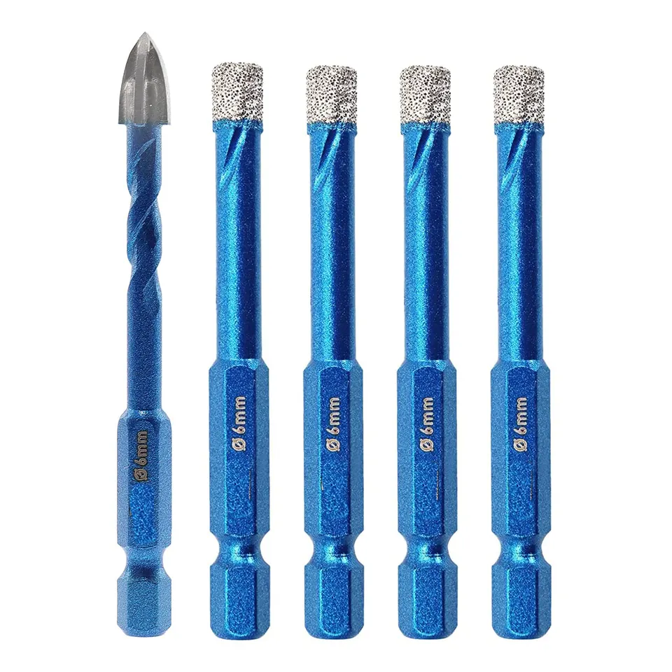 Masonry Drill Bits Set for Tile Ceramic Stone Granite Marble Hex Shank Diamond Hole Saw Drill Bit