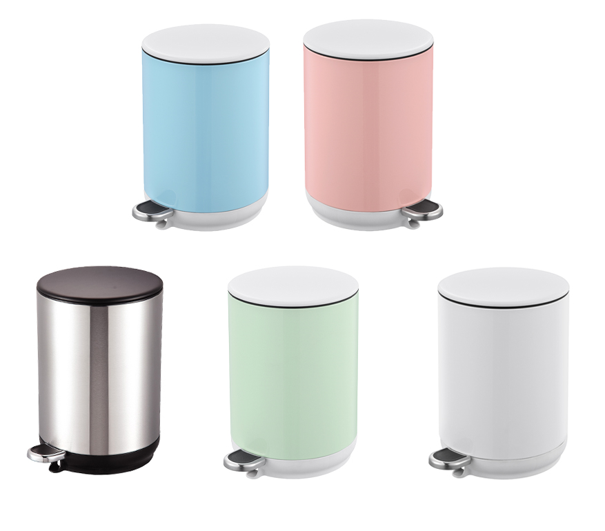 Wholesale indoor 5L stainless steel household bathroom cleaning pedal trash can SW6851
