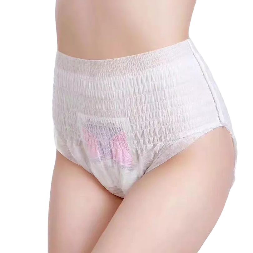 Cheap Disposable Adult Pull Up Diaper for Women Menstruation Diaper Pants from China