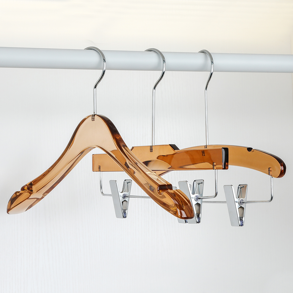 LINDON Clear Hangers Moon Shape Transparent Brown Plastic Acrylic Hanger