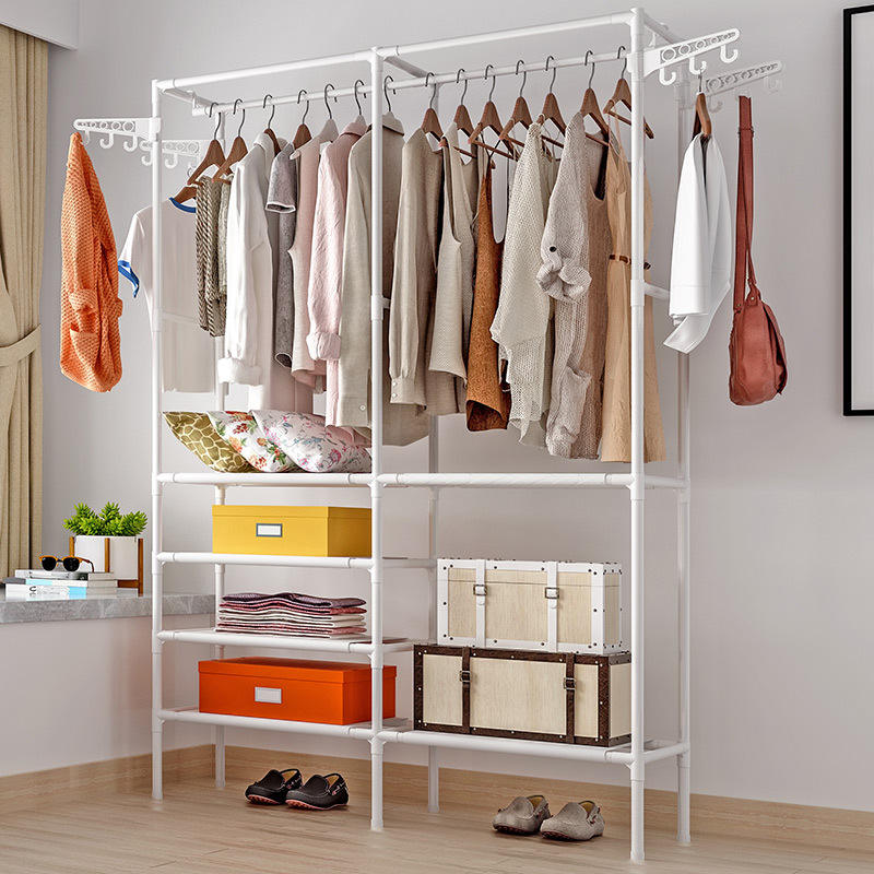 Perchero bedroom hanger simple coat rack portable household coat stand with hooks rack