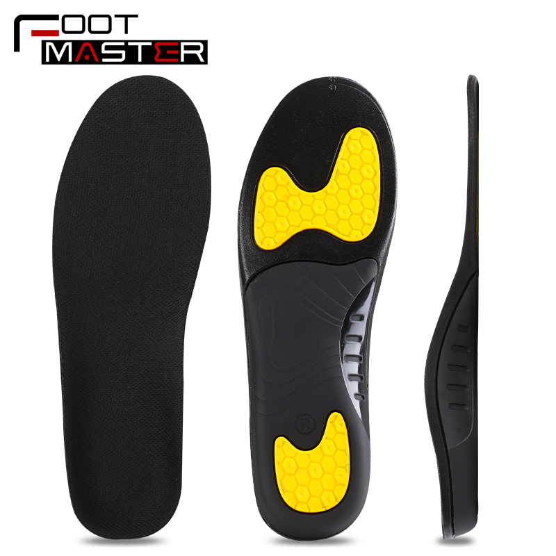 3angni Yellow PU sports arch support orthotic insoles