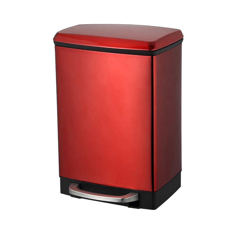 12L household kitchen bathroom waterproof rectangular eco foot pedal trash bin SW6849