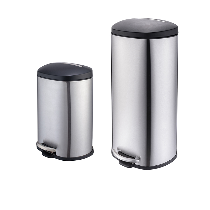 Wholesales 5L 30L stainless steel semi round foot pedal quiet close garbage can for home use SW6889