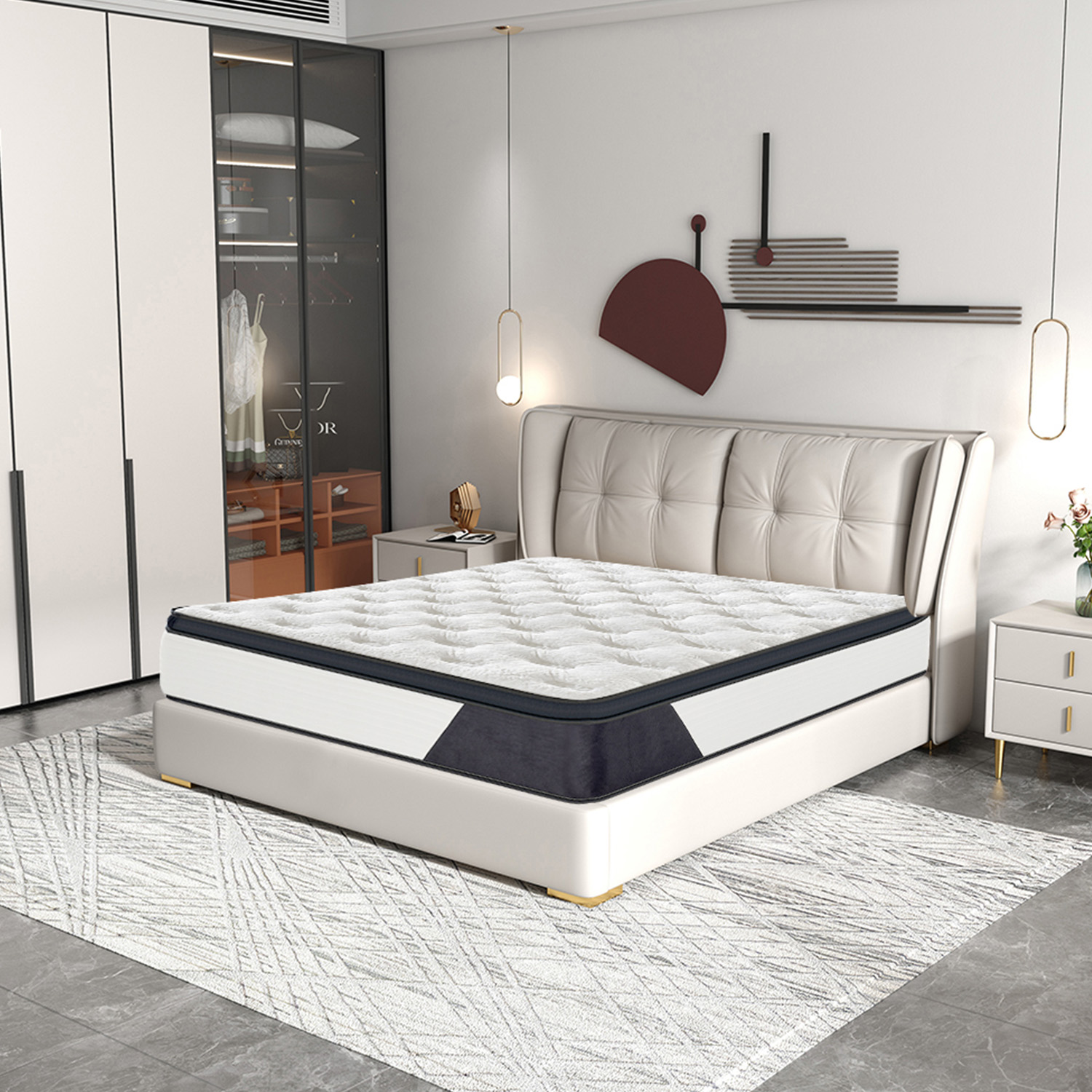 Foam encase medium firm comfortable home pocket spring mattress