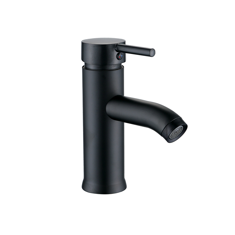 Black 201 steel short bent mouth glass basin single hole basin body