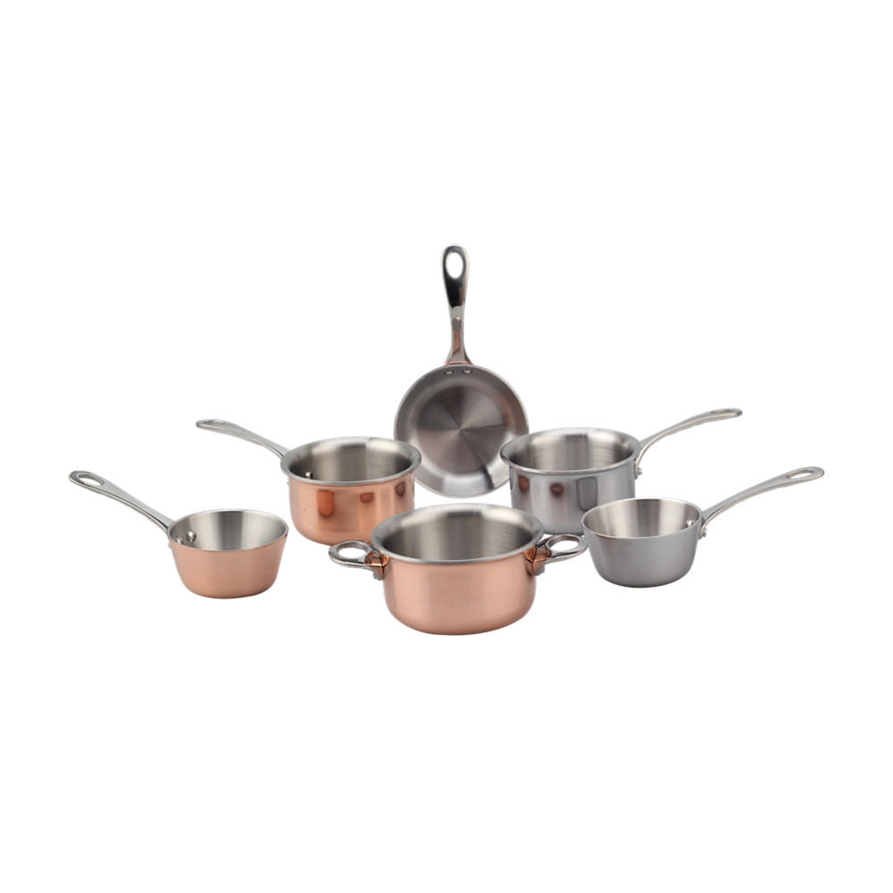 Tri-ply clad stainless steel mini cookware pot& pan