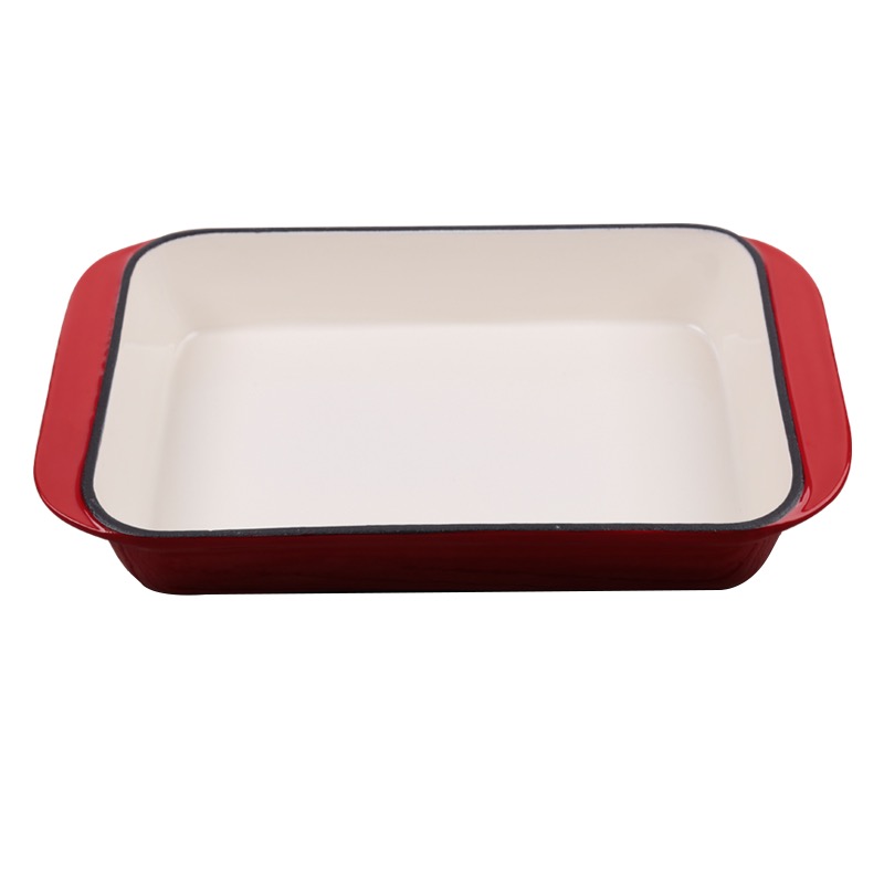 cast iron enameled dish pan