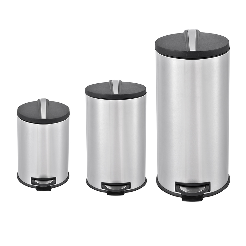 cheap jiangmen round stainless steel home metal trash can with handle SW6861