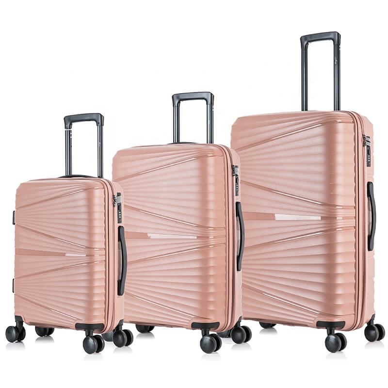 3 Pcs Set 20 24 28 Inch China Factory Directly Double Wheel High Quality Customized Pp Luggage Set