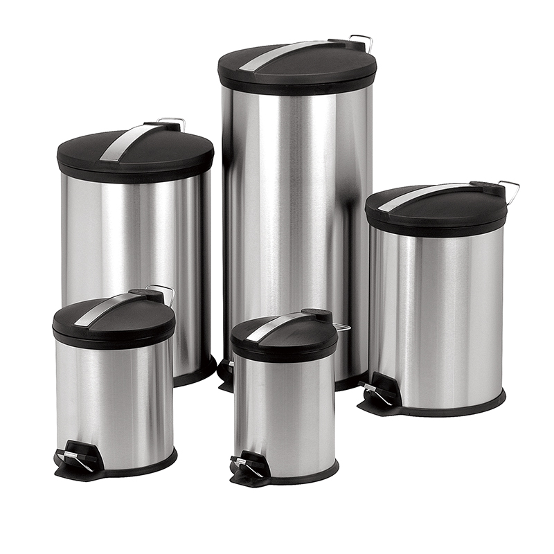 Classic design round shape stainless steel foot pedal waste bin for home SW6820